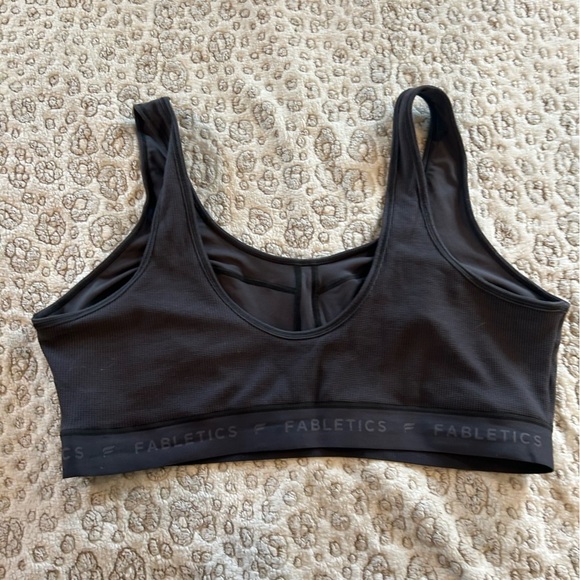 Fabletics Black Sports Bra Seamless Moisture-Wicking Design - Picture 6 of 6